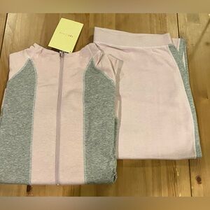 NWT Sport Savvy Pink and Gray Zip-Up Hoodie and Pants Set Size 2X